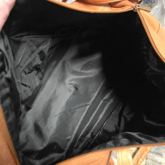 DAVID KING Boston Tan Leather Duffel Travel Bag Vintage 80s 90s - Picture 7 of 8